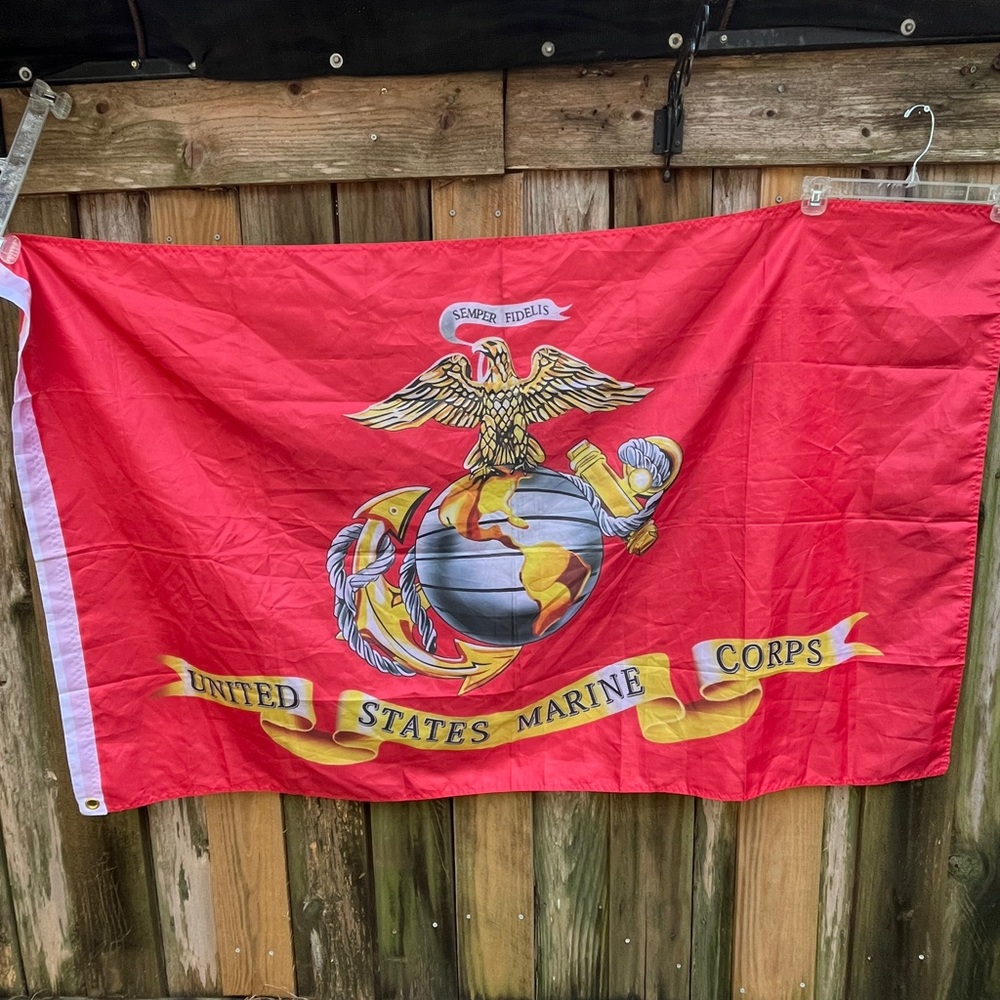 Marine Corps red and gold Flag 57” length x 36” wide
